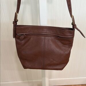 Vintage SAS Brown Leather Shoulder Bag